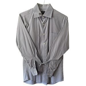Proper Shirtings 120’s 2‑Ply Dress Shirt – Blue Gray Check – Classic Fit – Size